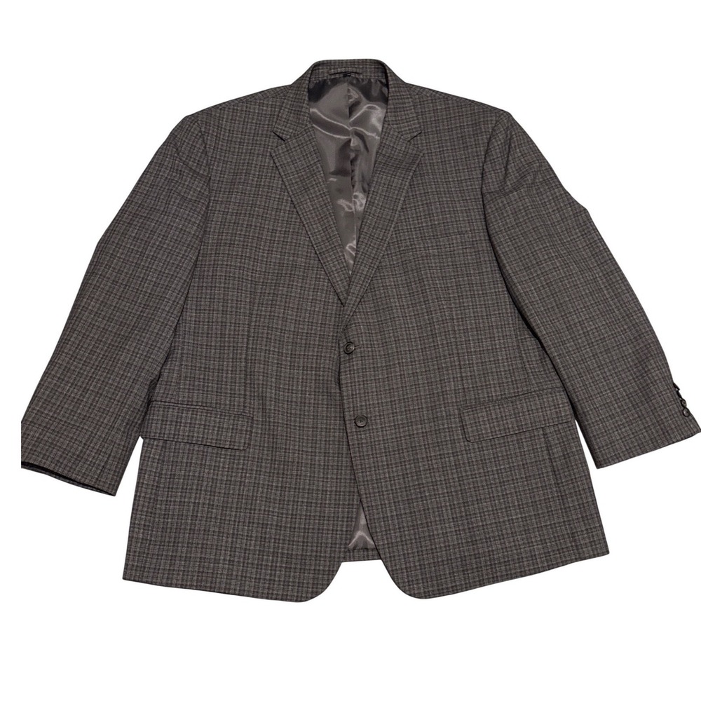 Jos.A.Bank Micro Check‎ Blazer Mens Grey Excellent Two Button Sport Coat Jacket